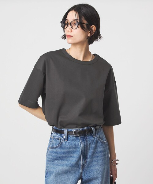 Lieve Van Gorp レザーカットソー　Tシャツ クロップド ポンチ Tシャツ（Tシャツ/カットソー）｜green label