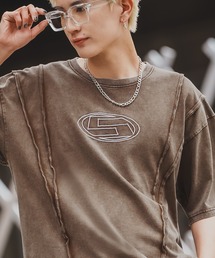 【SIDEWAYSTANCE】オーバルロゴ半袖グランジTシャツ 70476