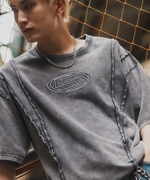 【SIDEWAYSTANCE】オーバルロゴ半袖グランジTシャツ 70476