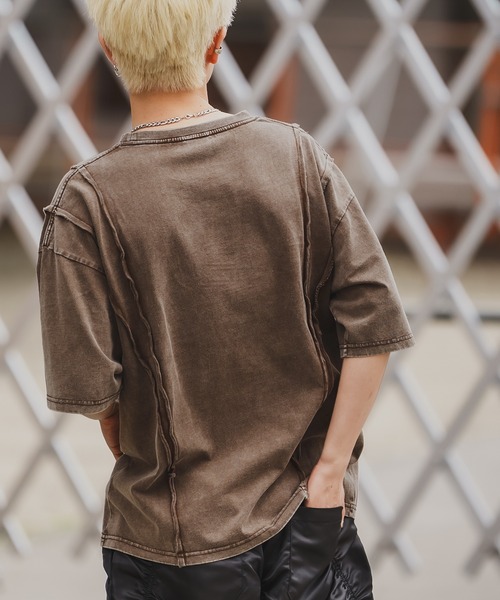 En serio TOKYO(エンソリオトーキョー)の「【SIDEWAYSTANCE】オーバルロゴ半袖グランジTシャツ 70476(Tシャツ/カットソー・メンズ・ブラウン/ブラック・SMALL/LARGE/X-LARGE/MEDIUM)」の11枚目の写真