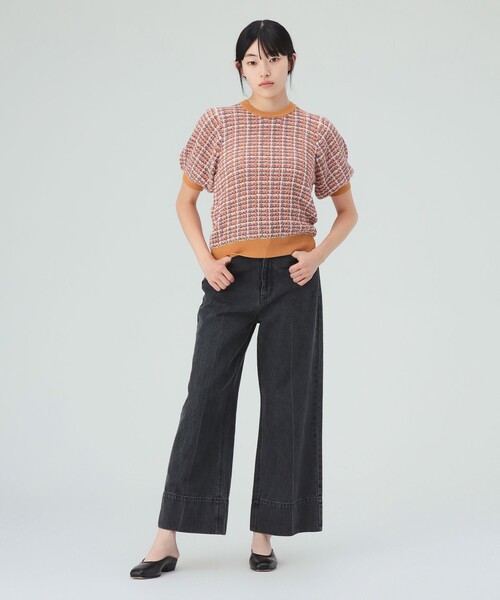 BEAMS HEART（ビームスハート）の「カラフル チェック ニット（ニット/セーター・レディース・イエロー系その他5/ネイビー/ブラウン・FREE）」の7枚目の写真