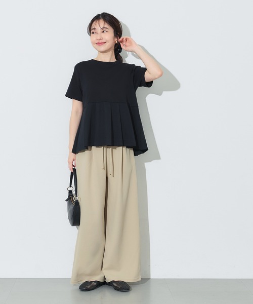 coca(coca)(コカ)の「カットジョーゼットイージーパンツ(その他パンツ・レディース・ベージュ/ブラック・S/M/L)」の4枚目の写真