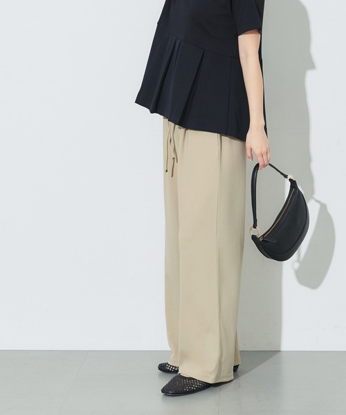 coca(coca)(コカ)の「カットジョーゼットイージーパンツ(その他パンツ・レディース・ベージュ/ブラック・S/M/L)」の5枚目の写真