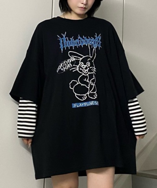 Candy Stripper - キャンディストリッパー　黒猫ビッグTシャツ　★完売品★ セール】PLAYFULNESS BIG BIG Tシャツ（Tシャツ/カットソー）｜Candy