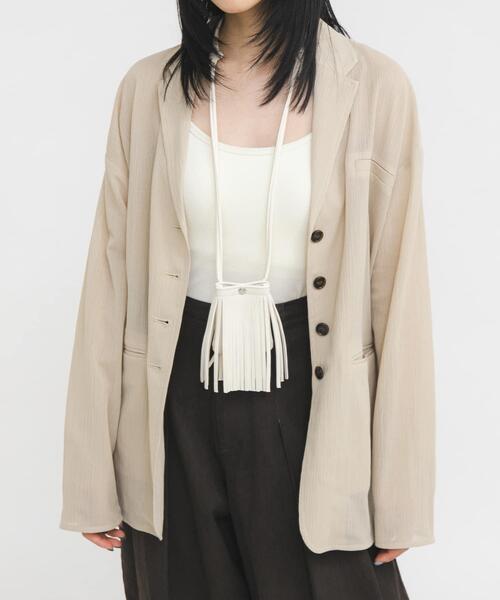 KBF(ケイビーエフ)の「フリンジマルチアクセサリー(ポーチ・レディース・ブラック/アイボリー・ONE)」の5枚目の写真