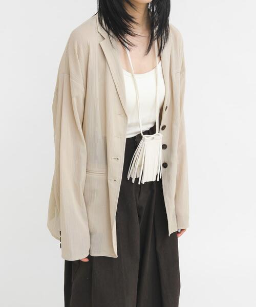 KBF(ケイビーエフ)の「フリンジマルチアクセサリー(ポーチ・レディース・ブラック/アイボリー・ONE)」の6枚目の写真