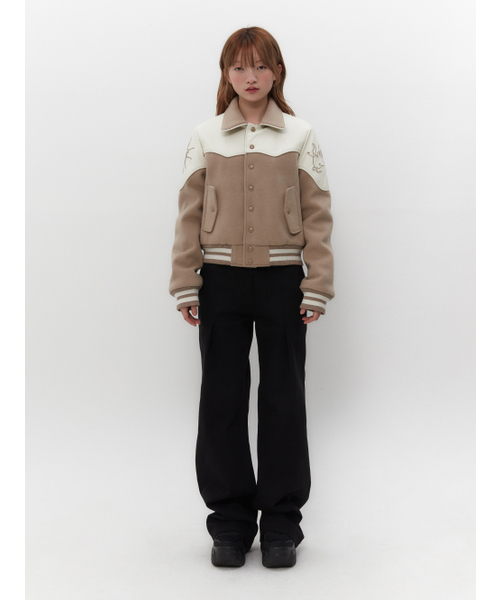 TUOMIO（トゥオミオ）の「WESTERN VARSITY JACKET [BEIGE]（スタジャン・レディース・その他・1/2）」の2枚目の写真