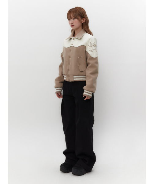 TUOMIO（トゥオミオ）の「WESTERN VARSITY JACKET [BEIGE]（スタジャン・レディース・その他・1/2）」の3枚目の写真