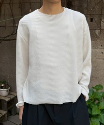 【Chikashitsu +】Cutting cropped tee / 【チカシツプラス】カッティングクロップドリブ長袖Tシャツ<着用動画あり>
