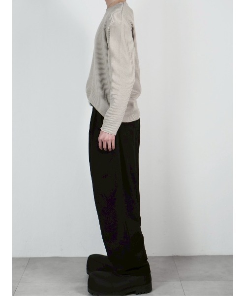 Chikashitsu +(チカシツプラス)の「【Chikashitsu +】Cutting cropped tee / 【チカシツプラス】カッティングクロップドリブ長袖Tシャツ<着用動画あり>(Tシャツ/カットソー・メンズ・ブラック/アイボリー/ライトカーキ・ONE SIZE)」の21枚目の写真
