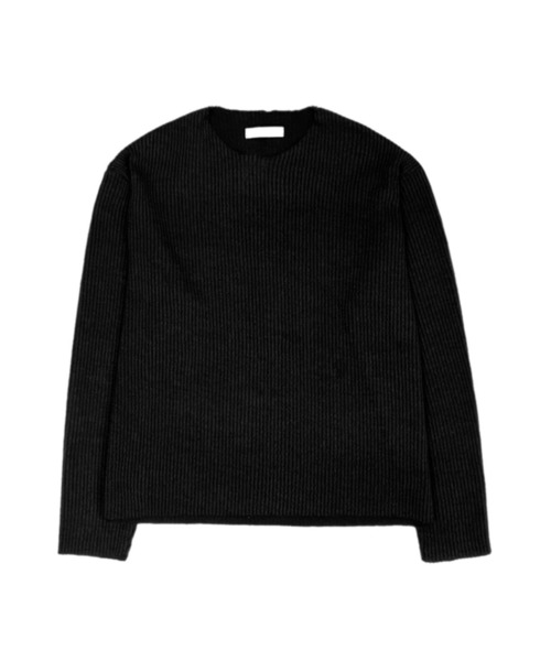 Chikashitsu +(チカシツプラス)の「【Chikashitsu +】Cutting cropped tee / 【チカシツプラス】カッティングクロップドリブ長袖Tシャツ<着用動画あり>(Tシャツ/カットソー・メンズ・ブラック/アイボリー/ライトカーキ・ONE SIZE)」の5枚目の写真