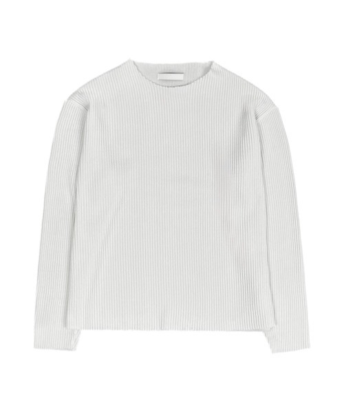 Chikashitsu +(チカシツプラス)の「【Chikashitsu +】Cutting cropped tee / 【チカシツプラス】カッティングクロップドリブ長袖Tシャツ<着用動画あり>(Tシャツ/カットソー・メンズ・ブラック/アイボリー/ライトカーキ・ONE SIZE)」の4枚目の写真