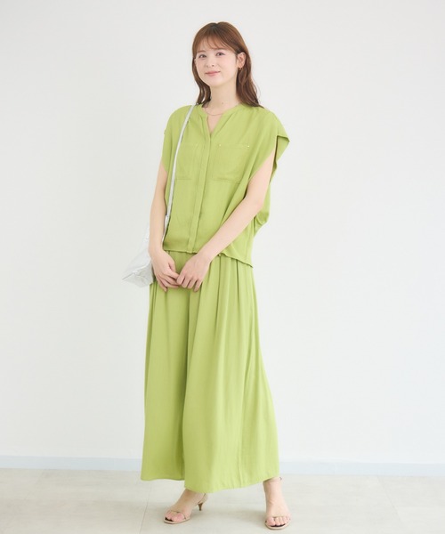 KATHARINE ROSS(キャサリンロス)の「【KATHARINE ROSS】【COOL/UV/DRY】タックデザインワイドパンツ(その他パンツ・レディース・チャコールグレー/イエロー・MEDIUM)」の8枚目の写真