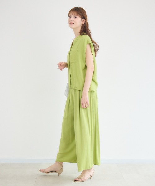 KATHARINE ROSS(キャサリンロス)の「【KATHARINE ROSS】【COOL/UV/DRY】タックデザインワイドパンツ(その他パンツ・レディース・チャコールグレー/イエロー・MEDIUM)」の9枚目の写真