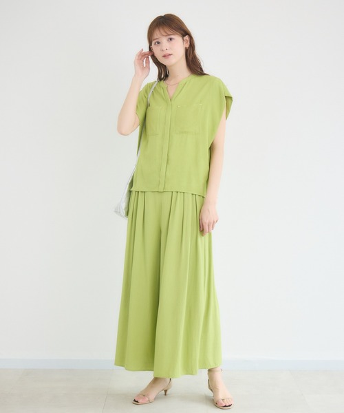 KATHARINE ROSS(キャサリンロス)の「【KATHARINE ROSS】【COOL/UV/DRY】タックデザインワイドパンツ(その他パンツ・レディース・チャコールグレー/イエロー・MEDIUM)」の10枚目の写真