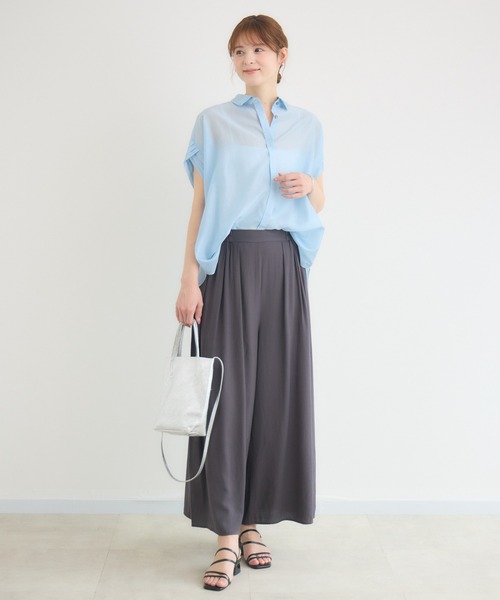 KATHARINE ROSS(キャサリンロス)の「【KATHARINE ROSS】【COOL/UV/DRY】タックデザインワイドパンツ(その他パンツ・レディース・チャコールグレー/イエロー・MEDIUM)」の15枚目の写真