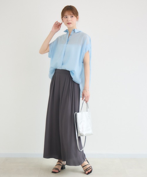KATHARINE ROSS(キャサリンロス)の「【KATHARINE ROSS】【COOL/UV/DRY】タックデザインワイドパンツ(その他パンツ・レディース・チャコールグレー/イエロー・MEDIUM)」の16枚目の写真