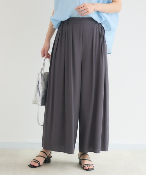 KATHARINE ROSS(キャサリンロス)の「【KATHARINE ROSS】【COOL/UV/DRY】タックデザインワイドパンツ(その他パンツ・レディース・チャコールグレー/イエロー・MEDIUM)」の12枚目の写真
