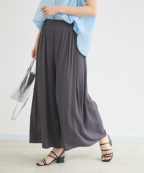 KATHARINE ROSS(キャサリンロス)の「【KATHARINE ROSS】【COOL/UV/DRY】タックデザインワイドパンツ(その他パンツ・レディース・チャコールグレー/イエロー・MEDIUM)」の13枚目の写真