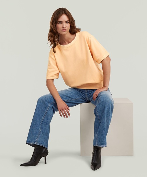 G-STAR（ジースター）の「Hybrid Contor 3D Barrel Loose Jeans/パネル切り替えデザイン立体裁断ワイドルーズバレルジーンズ/L28（デニムパンツ・レディース・インディゴブルー・26inch/25inch/24inch/27inch）」の5枚目の写真