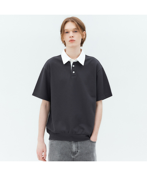 MINDBRIDGE(マインドブリッジ)の「カラー配色マンツーマン - 2カラー MYTS31M2(Tシャツ/カットソー・メンズ・チャコール/ダークベージュ・100/95/105/110)」の1枚目の写真