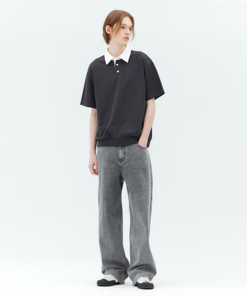 MINDBRIDGE(マインドブリッジ)の「カラー配色マンツーマン - 2カラー MYTS31M2(Tシャツ/カットソー・メンズ・チャコール/ダークベージュ・100/95/105/110)」の3枚目の写真