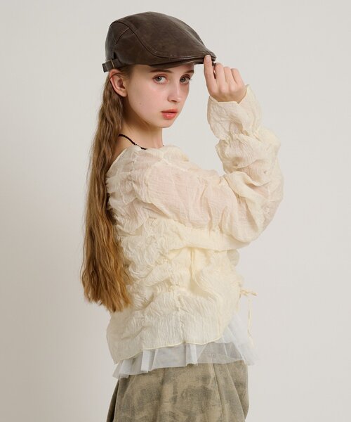 w closet（ダブルクローゼット）の「ハンチング（キャップ・レディース・ブラウン/ブラック・FREE）」の3枚目の写真