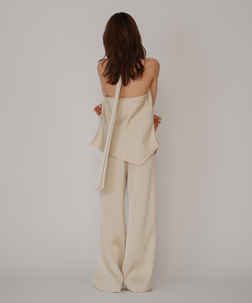 KINO THE KEI（キノザケイ）の「サテン セミ ワイド パンツ KINO THE KEI（その他パンツ・レディース・イエロー/ブラック/ホワイト・フリー）」の7枚目の写真