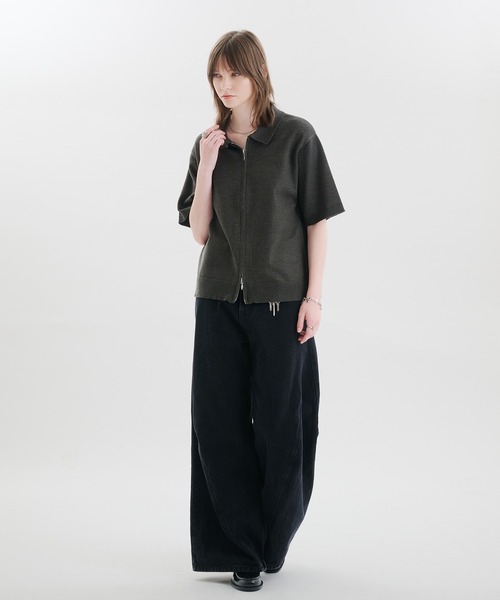selle glant(セレグランテ)の「DOUBLEZIP DESIGN KNITSHIRT / ダブルジップデザインニットシャツ(シャツ/ブラウス・メンズ・ブラック/ブルー・LARGE/MEDIUM/SMALL)」の11枚目の写真