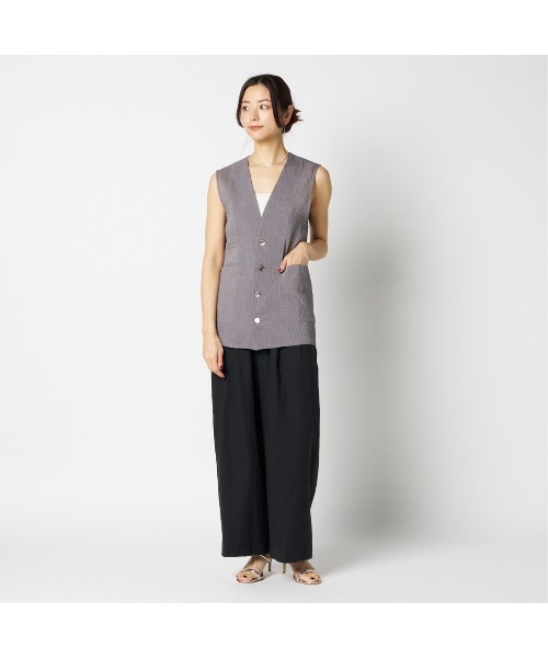 HELIOPOLE(エリオポール)の「FRENCH LINEN PANTS(スラックス・レディース・ダークブラウン/ブラック・36/38)」の12枚目の写真