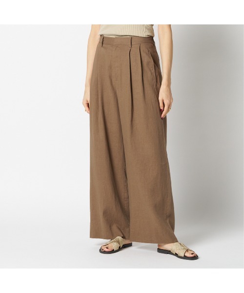 HELIOPOLE(エリオポール)の「FRENCH LINEN PANTS(スラックス・レディース・ダークブラウン/ブラック・36/38)」の16枚目の写真