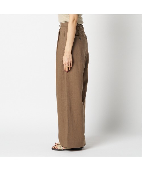 HELIOPOLE(エリオポール)の「FRENCH LINEN PANTS(スラックス・レディース・ダークブラウン/ブラック・36/38)」の17枚目の写真