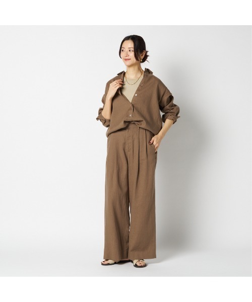 HELIOPOLE(エリオポール)の「FRENCH LINEN PANTS(スラックス・レディース・ダークブラウン/ブラック・36/38)」の19枚目の写真