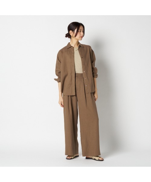 HELIOPOLE(エリオポール)の「FRENCH LINEN PANTS(スラックス・レディース・ダークブラウン/ブラック・36/38)」の21枚目の写真