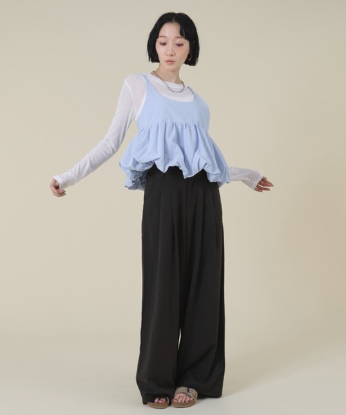 FMiBL(ファミル)の「バルーンキャミレイヤードトップス(Tシャツ/カットソー・レディース・ブラック/ブルー/ホワイト・FREE)」の12枚目の写真
