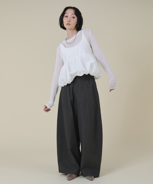 FMiBL(ファミル)の「バルーンキャミレイヤードトップス(Tシャツ/カットソー・レディース・ブラック/ブルー/ホワイト・FREE)」の19枚目の写真