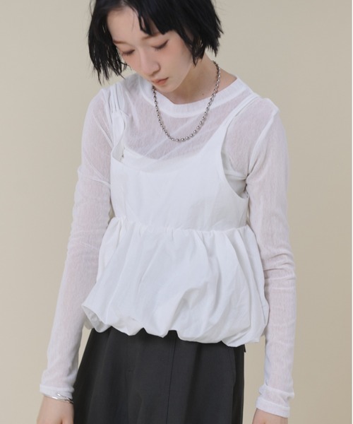 FMiBL(ファミル)の「バルーンキャミレイヤードトップス(Tシャツ/カットソー・レディース・ブラック/ブルー/ホワイト・FREE)」の15枚目の写真