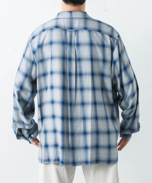 cotton pan（コットンパン）の「COTTON PAN　SOHOオンブレシャツロングスリーブ（シャツ/ブラウス・メンズ・ブラック/ブルー/ブルー系その他・2/3）」の8枚目の写真