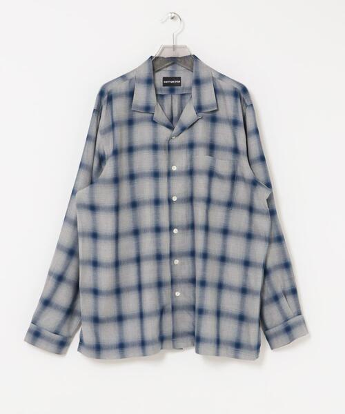 cotton pan（コットンパン）の「COTTON PAN　SOHOオンブレシャツロングスリーブ（シャツ/ブラウス・メンズ・ブラック/ブルー/ブルー系その他・2/3）」の9枚目の写真