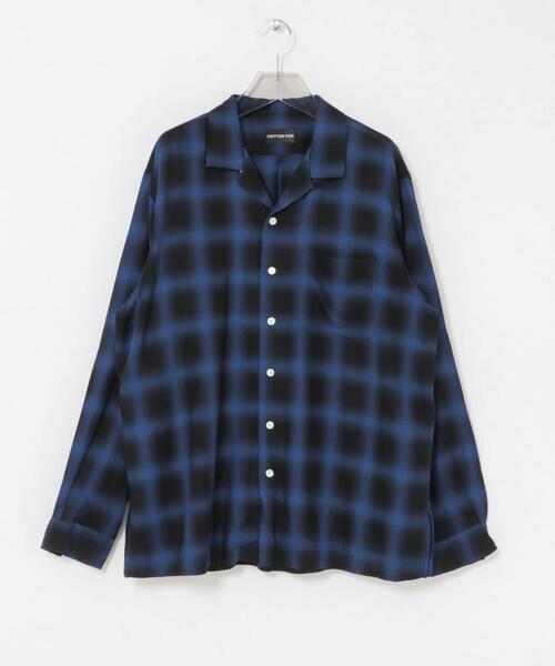 cotton pan（コットンパン）の「COTTON PAN　SOHOオンブレシャツロングスリーブ（シャツ/ブラウス・メンズ・ブラック/ブルー/ブルー系その他・2/3）」の11枚目の写真