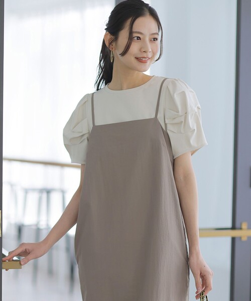 組曲(クミキョク)の「タッチミースムース ボリュームスリーブ カットソー(Tシャツ/カットソー・レディース・ブラック系/ホワイト系/ダークブラウン系・2/3)」の1枚目の写真