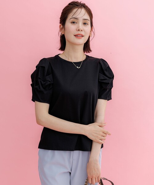 組曲(クミキョク)の「タッチミースムース ボリュームスリーブ カットソー(Tシャツ/カットソー・レディース・ブラック系/ホワイト系/ダークブラウン系・2/3)」の5枚目の写真