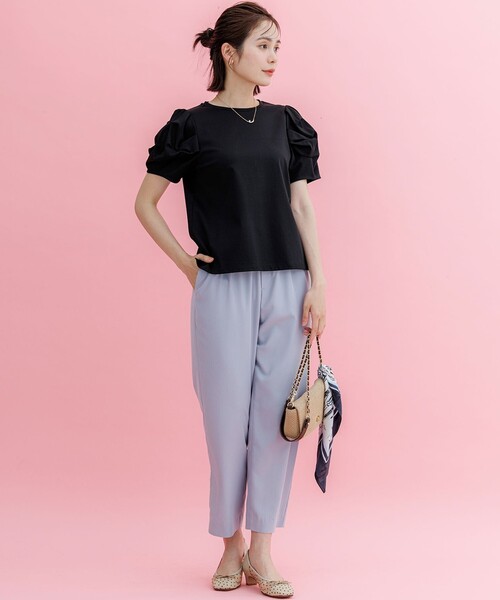 組曲(クミキョク)の「タッチミースムース ボリュームスリーブ カットソー(Tシャツ/カットソー・レディース・ブラック系/ホワイト系/ダークブラウン系・2/3)」の20枚目の写真