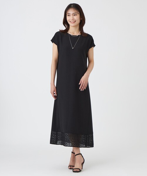 TRANS WORK(トランスワーク)の「【L】【ウォッシャブル】クロッシュケミカルレースコンビワンピース(ワンピース・レディース・ブラウン系その他5/ブラック・44/46)」の13枚目の写真