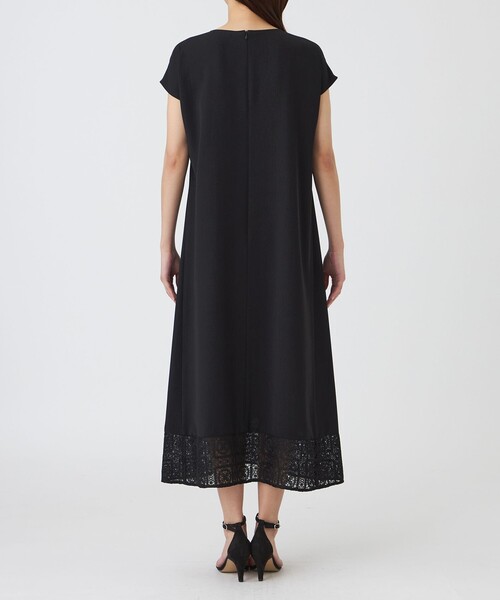 TRANS WORK(トランスワーク)の「【L】【ウォッシャブル】クロッシュケミカルレースコンビワンピース(ワンピース・レディース・ブラウン系その他5/ブラック・44/46)」の8枚目の写真