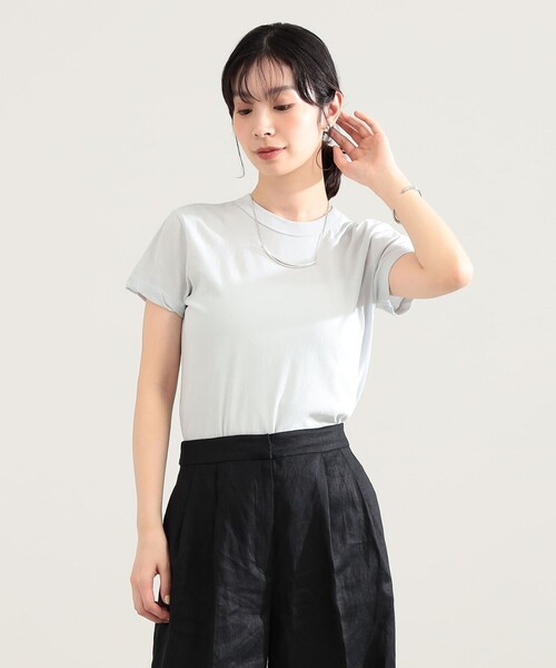 Demi-Luxe BEAMS（デミルクス ビームス）の「ATON / コンパクト Tシャツ（Tシャツ/カットソー・レディース・ブラック/サックスブルー/ホワイト・ONE SIZE）」の3枚目の写真
