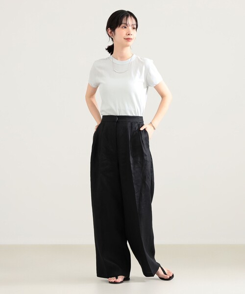 Demi-Luxe BEAMS（デミルクス ビームス）の「ATON / コンパクト Tシャツ（Tシャツ/カットソー・レディース・ブラック/サックスブルー/ホワイト・ONE SIZE）」の9枚目の写真
