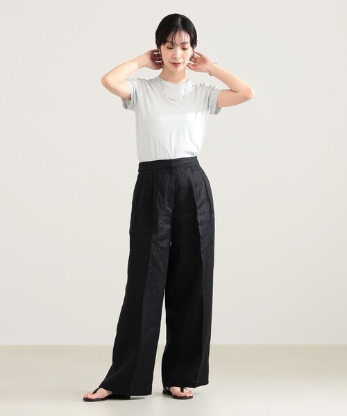 Demi-Luxe BEAMS（デミルクス ビームス）の「ATON / コンパクト Tシャツ（Tシャツ/カットソー・レディース・ブラック/サックスブルー/ホワイト・ONE SIZE）」の10枚目の写真