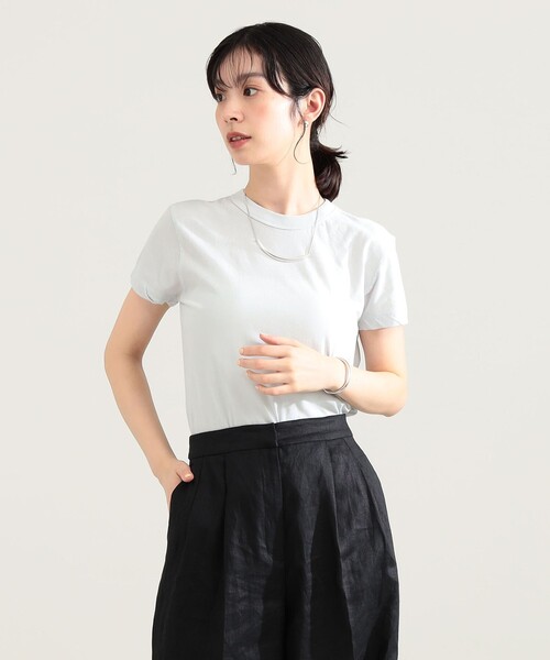Demi-Luxe BEAMS（デミルクス ビームス）の「ATON / コンパクト Tシャツ（Tシャツ/カットソー・レディース・ブラック/サックスブルー/ホワイト・ONE SIZE）」の12枚目の写真