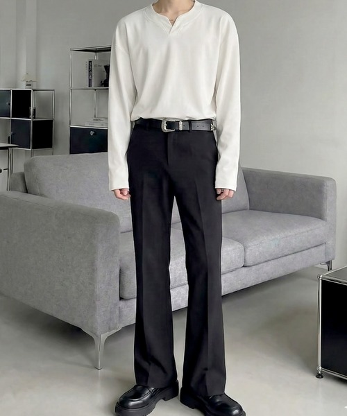 Otte（オッテ）の「Vスリットネックトップス（Tシャツ/カットソー・メンズ・ホワイト/ブラック/グレー・MEDIUM/LARGE/X-LARGE）」の7枚目の写真